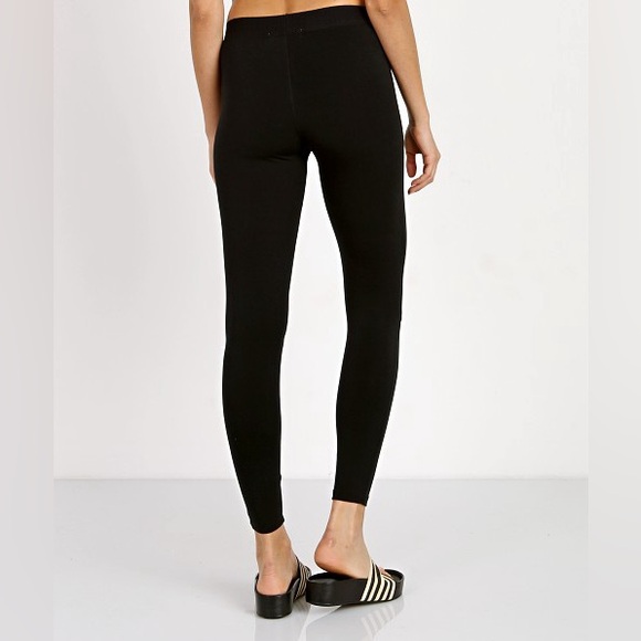 Joah Brown Cut Loose Leggings High Waisted Cut-Out Knees Sueded Onyx Black - Picture 3 of 9